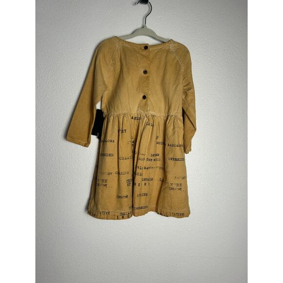 LITTLE CREATIVE FACTORY Cotton Yellow with Text Size 24 Months DRESS - Picture 2 of 6